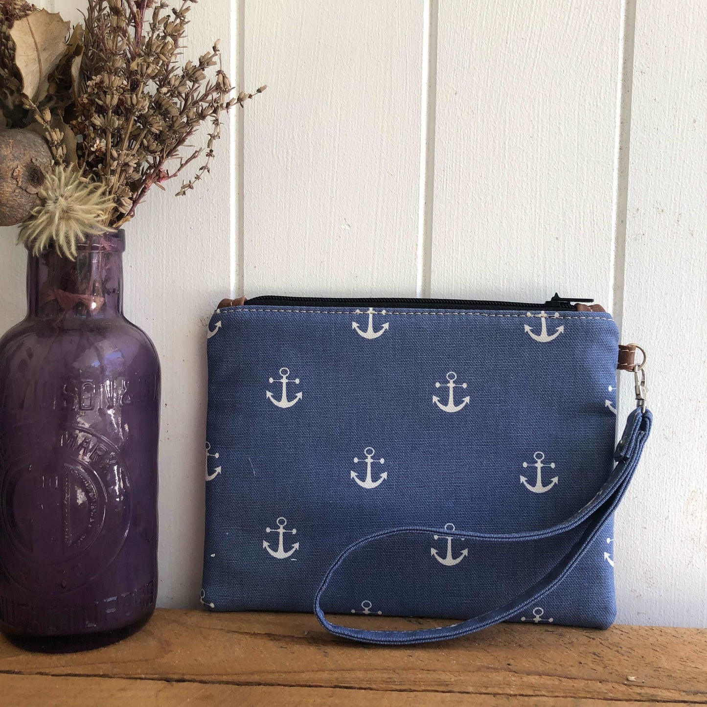 Anchors & Leather - ( Small Wristlet Clutch * Genuine Leather) – Sundays On  Somerset